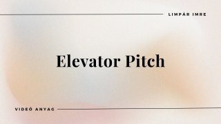 Elevator Pitch